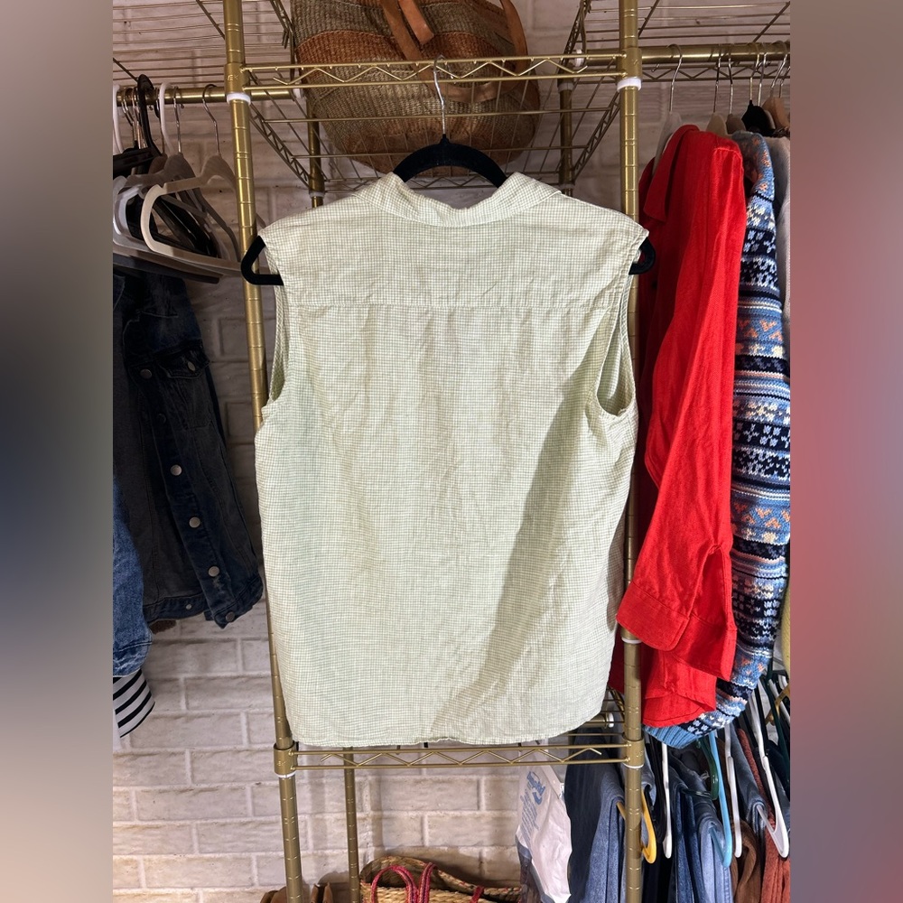 Pendleton Light Green Gingham Casual Button-Down … - image 2